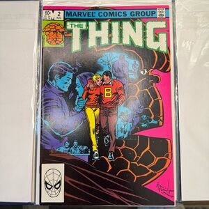 Marvel The Thing Comic Cover - Black, Blue, Orange, Pink